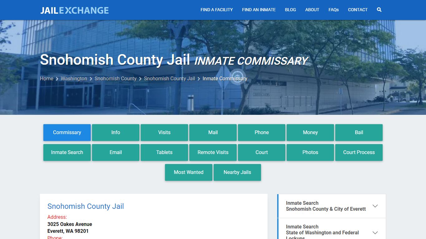 Inmate Commissary, Care Packs - Snohomish County Jail, WA